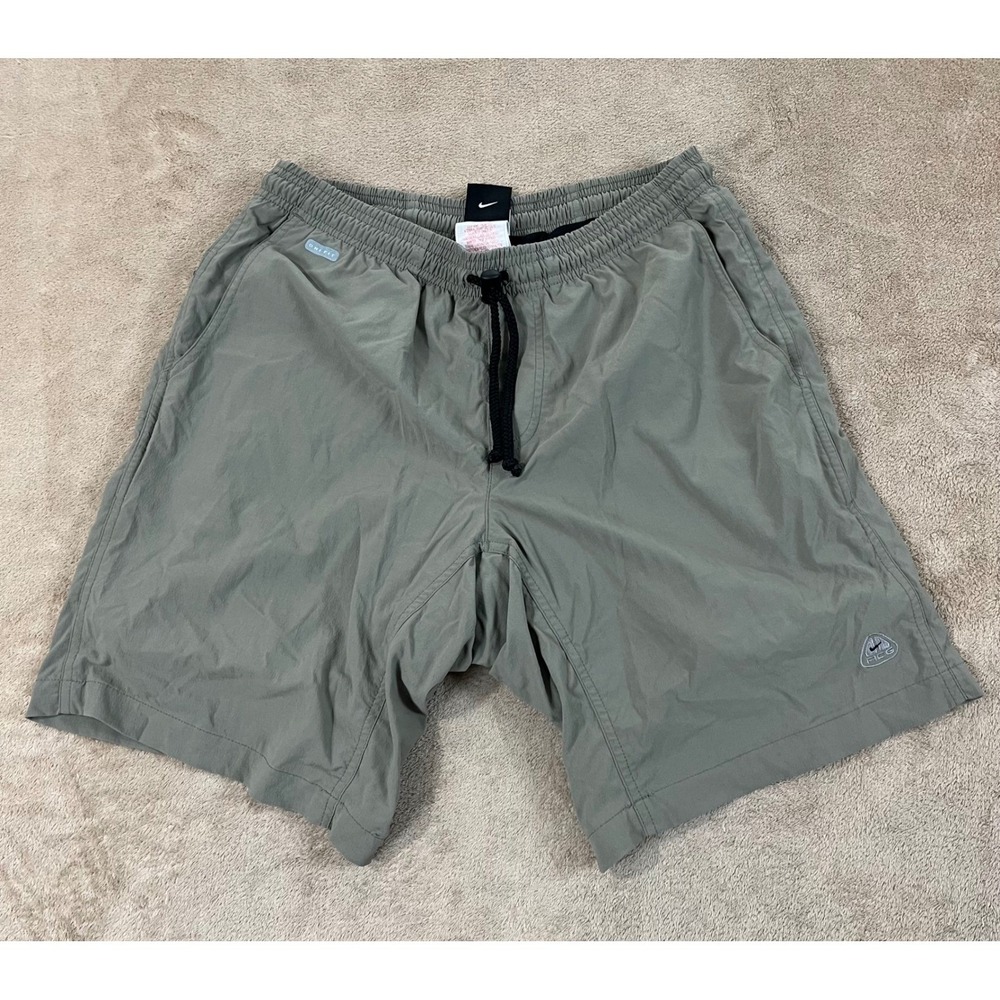 Vintage Nike ACG Dri-FIT Trail Shorts Men's M Gray Nylon Hiking Training EUC